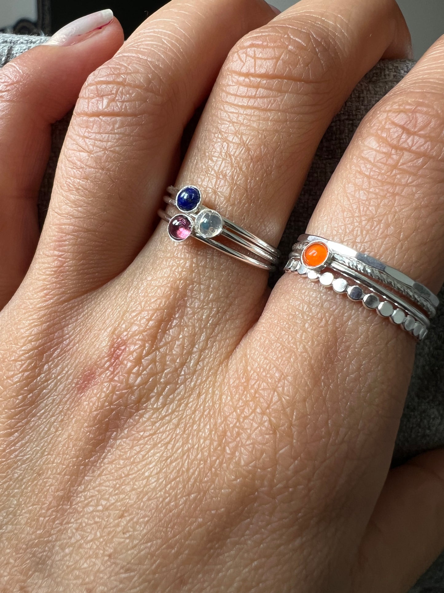 ‘Dulcet’ stacking rings set sterling silver