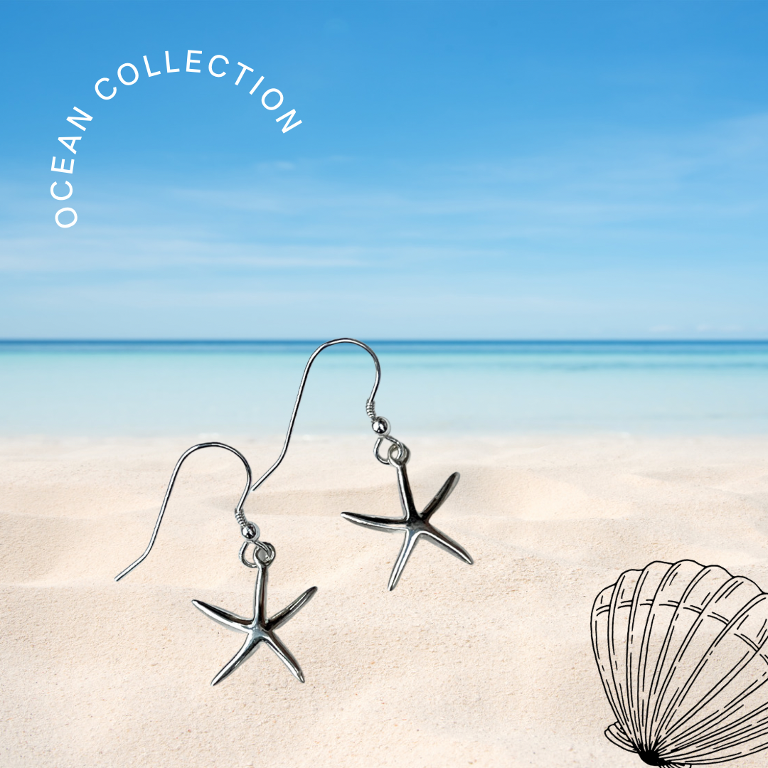 'Starfish' sterling silver earrings