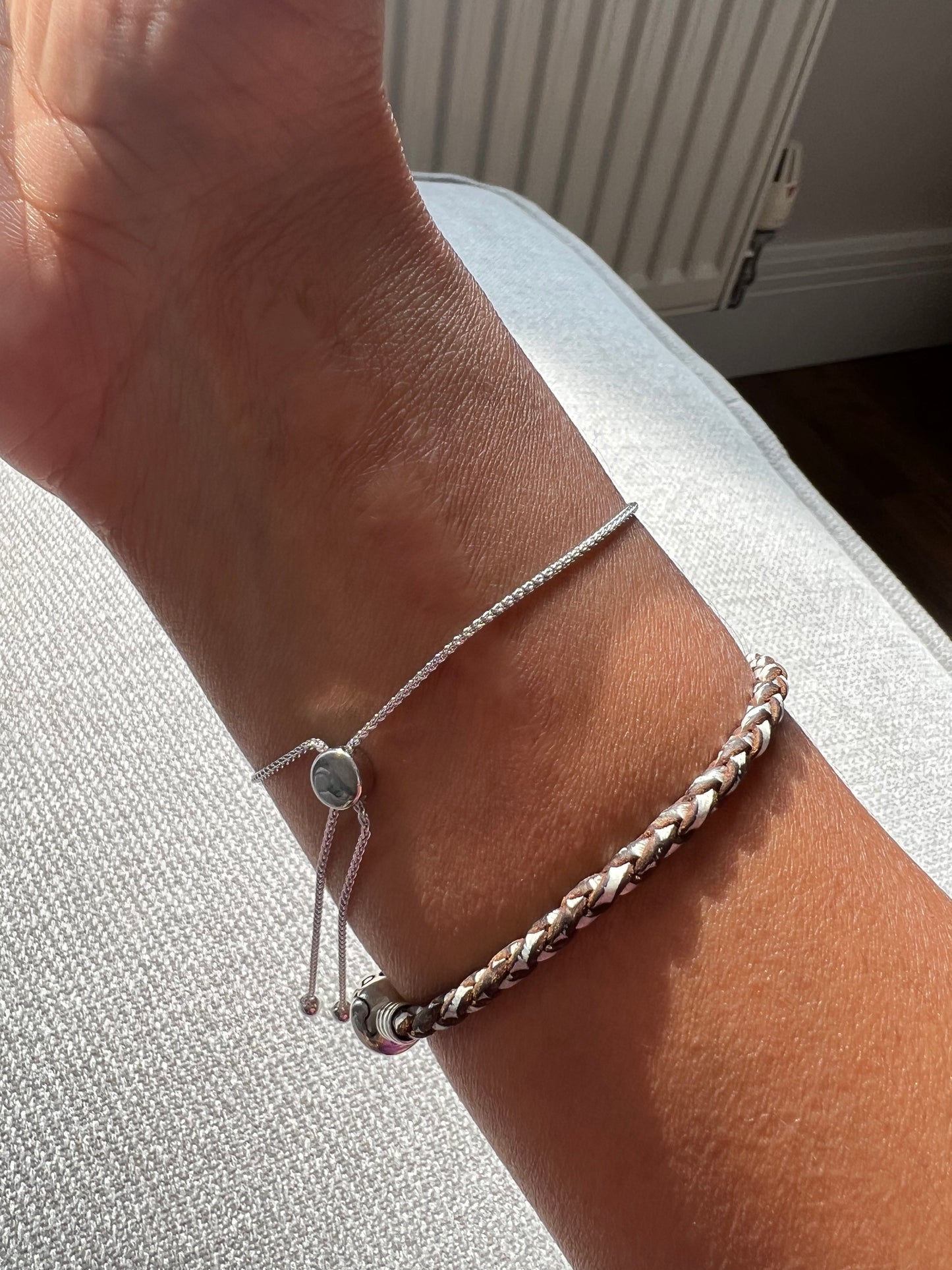 'Regalia' adjustable sterling silver bracelet