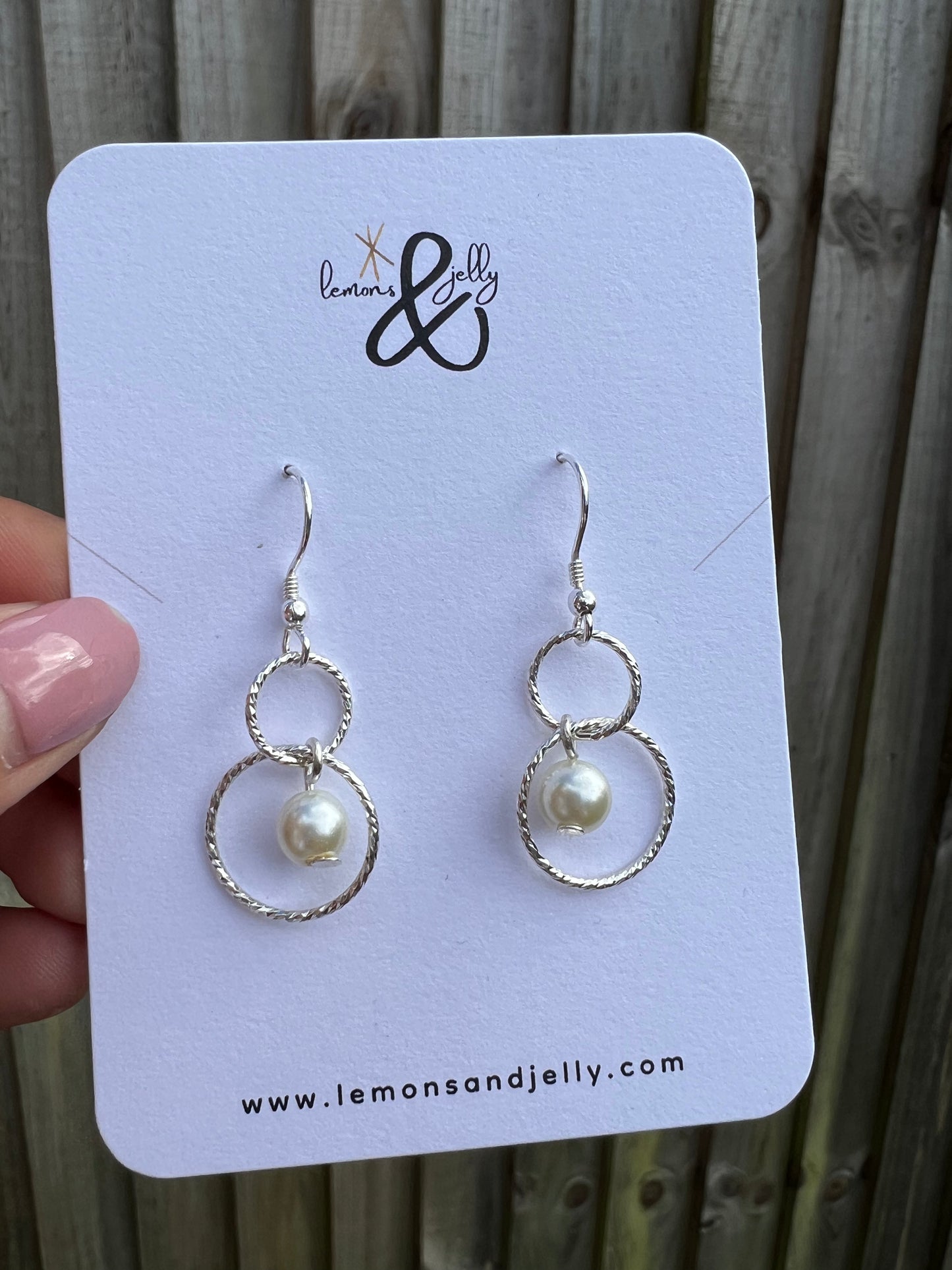 'Pearl' sterling silver earrings