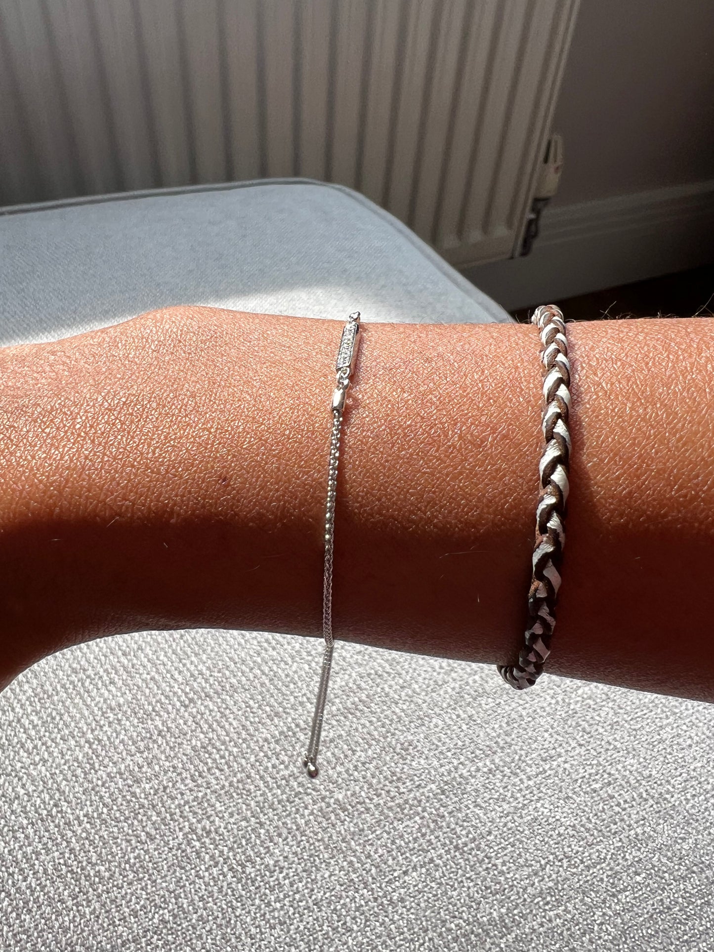 'Regalia' adjustable sterling silver bracelet