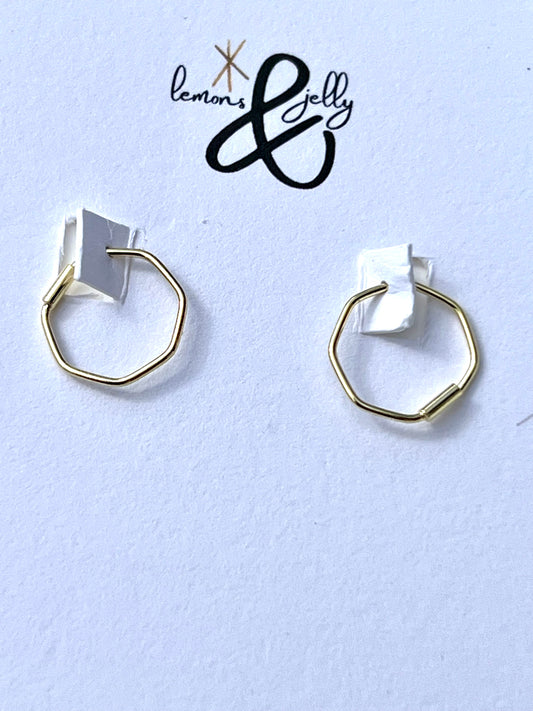 'Mini hex' hoop earrings