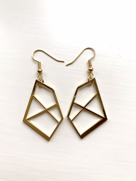 'Meraki' - gold geometric earrings