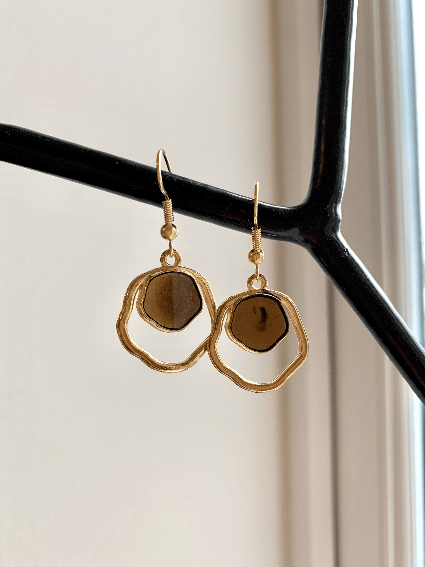 'Jelly & Gold' - gold & stone earrings