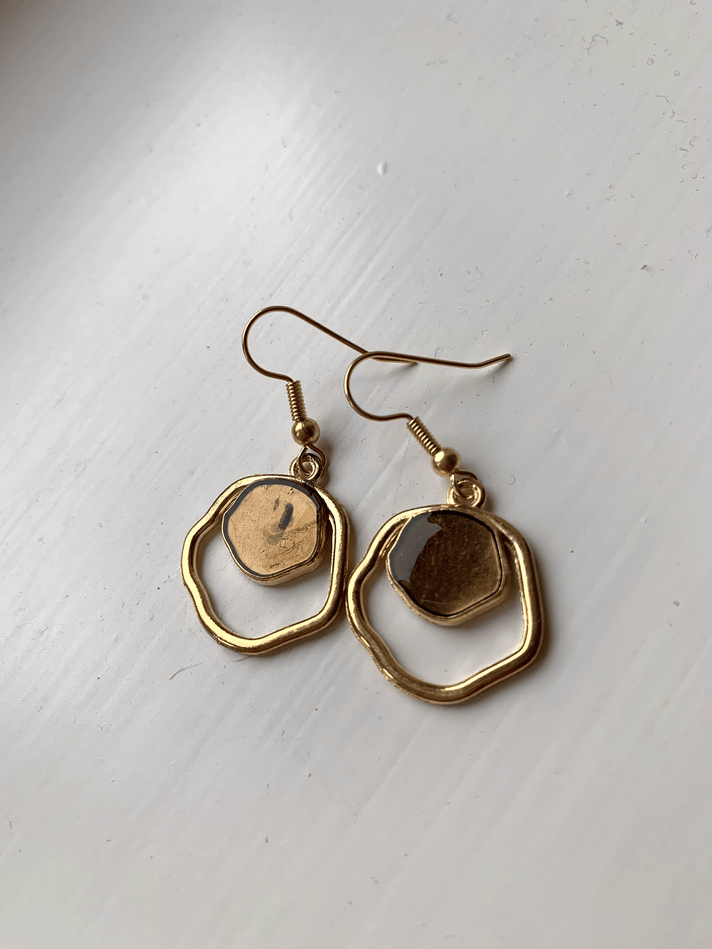 'Jelly & Gold' - gold & stone earrings