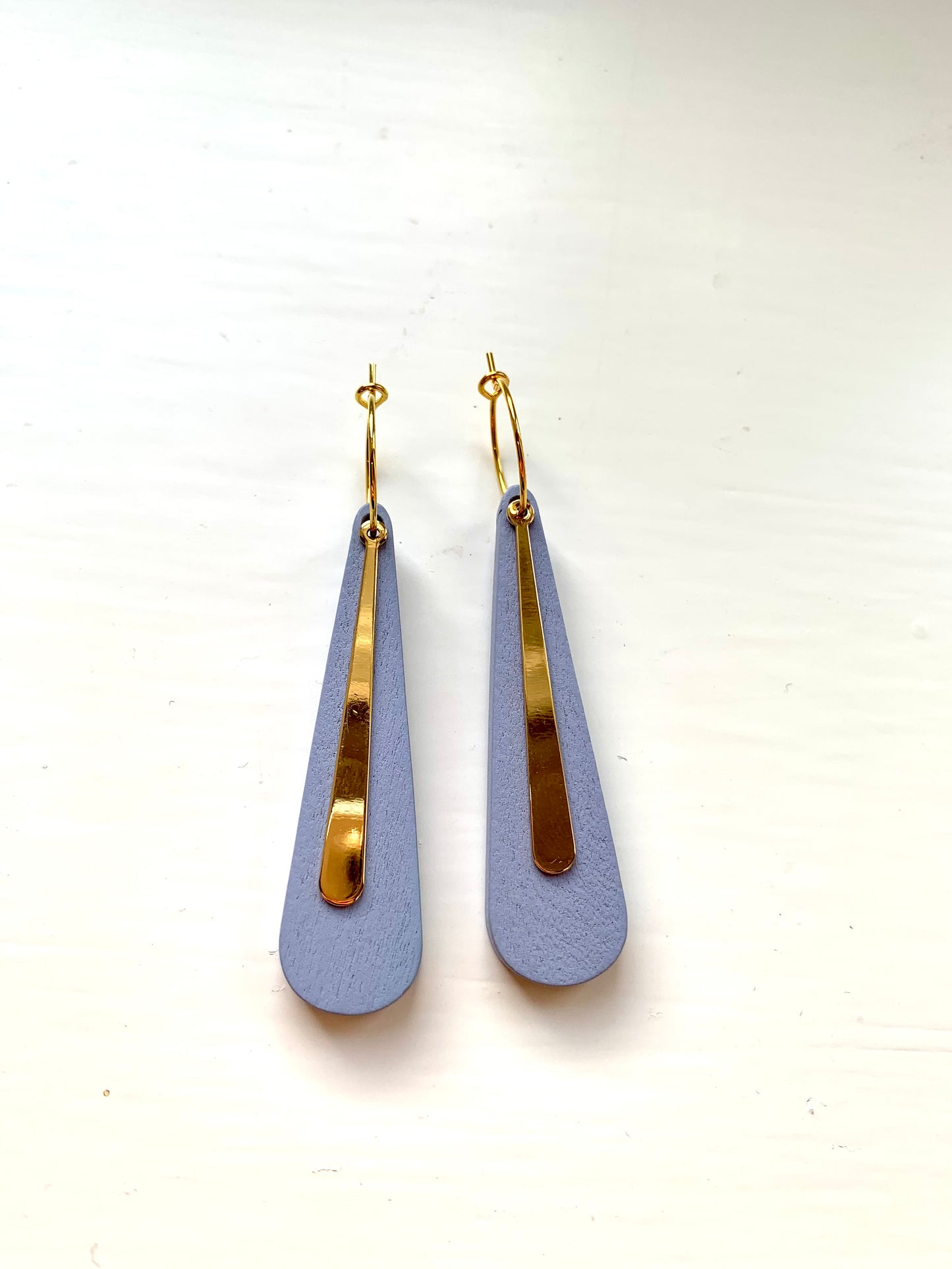 'Aurora' - colour block wood earrings