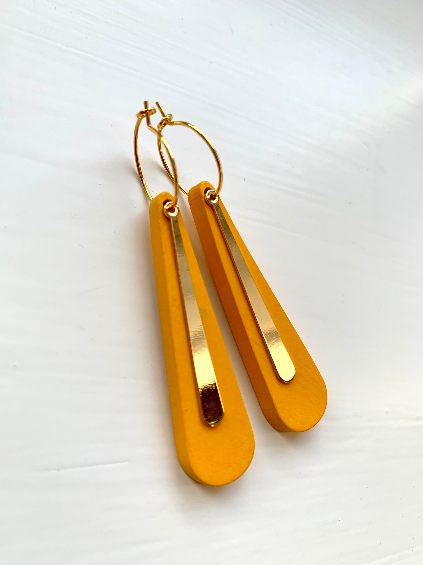 'Aurora' - colour block wood earrings