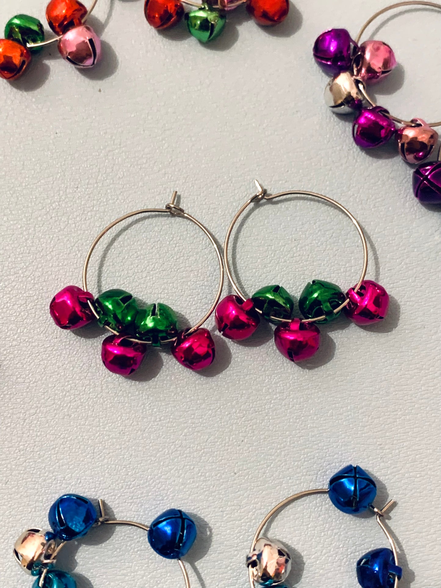 Jingle Bell hoop earrings (medium)