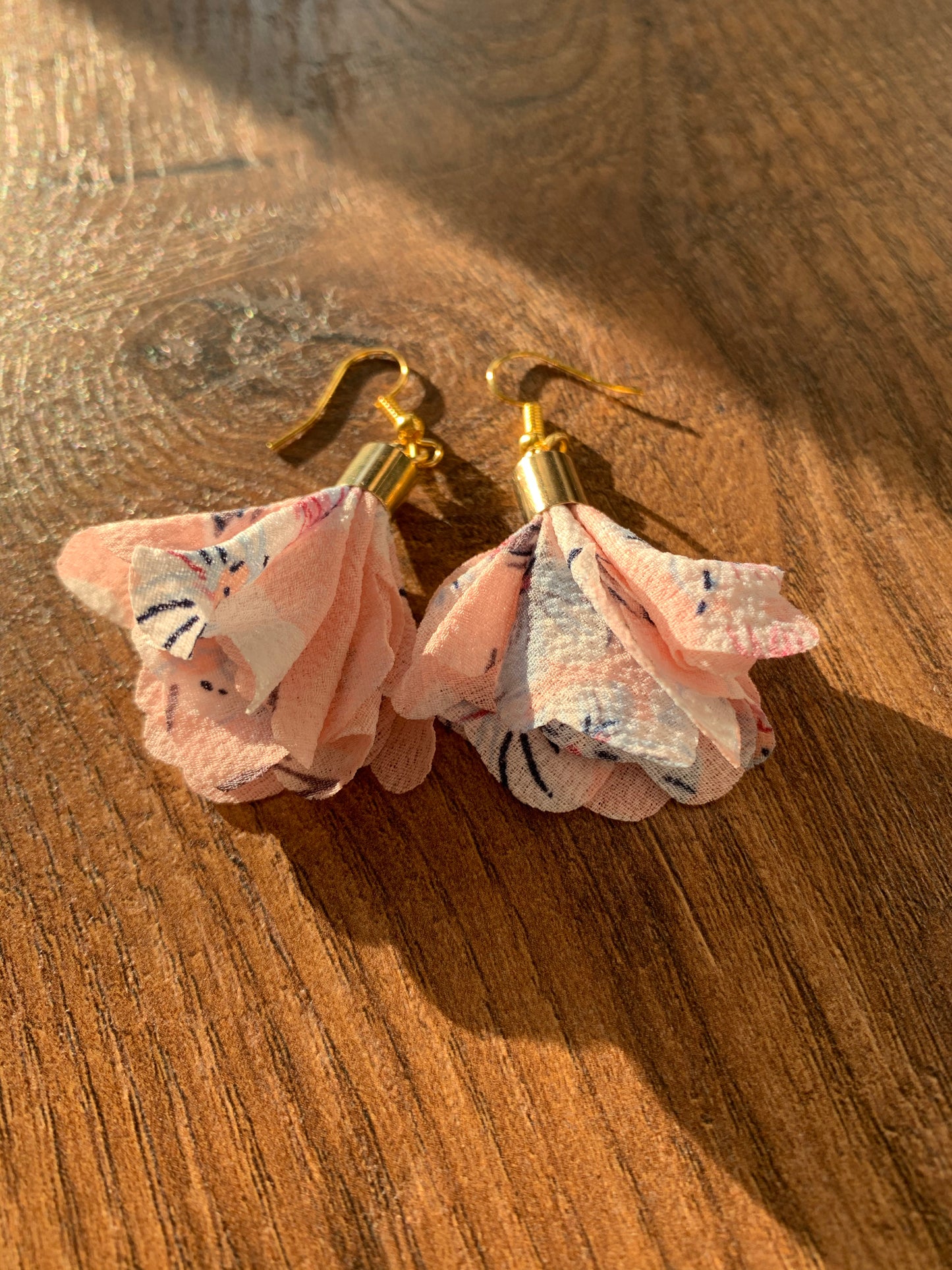 'Flora' - fabric tassel earrings