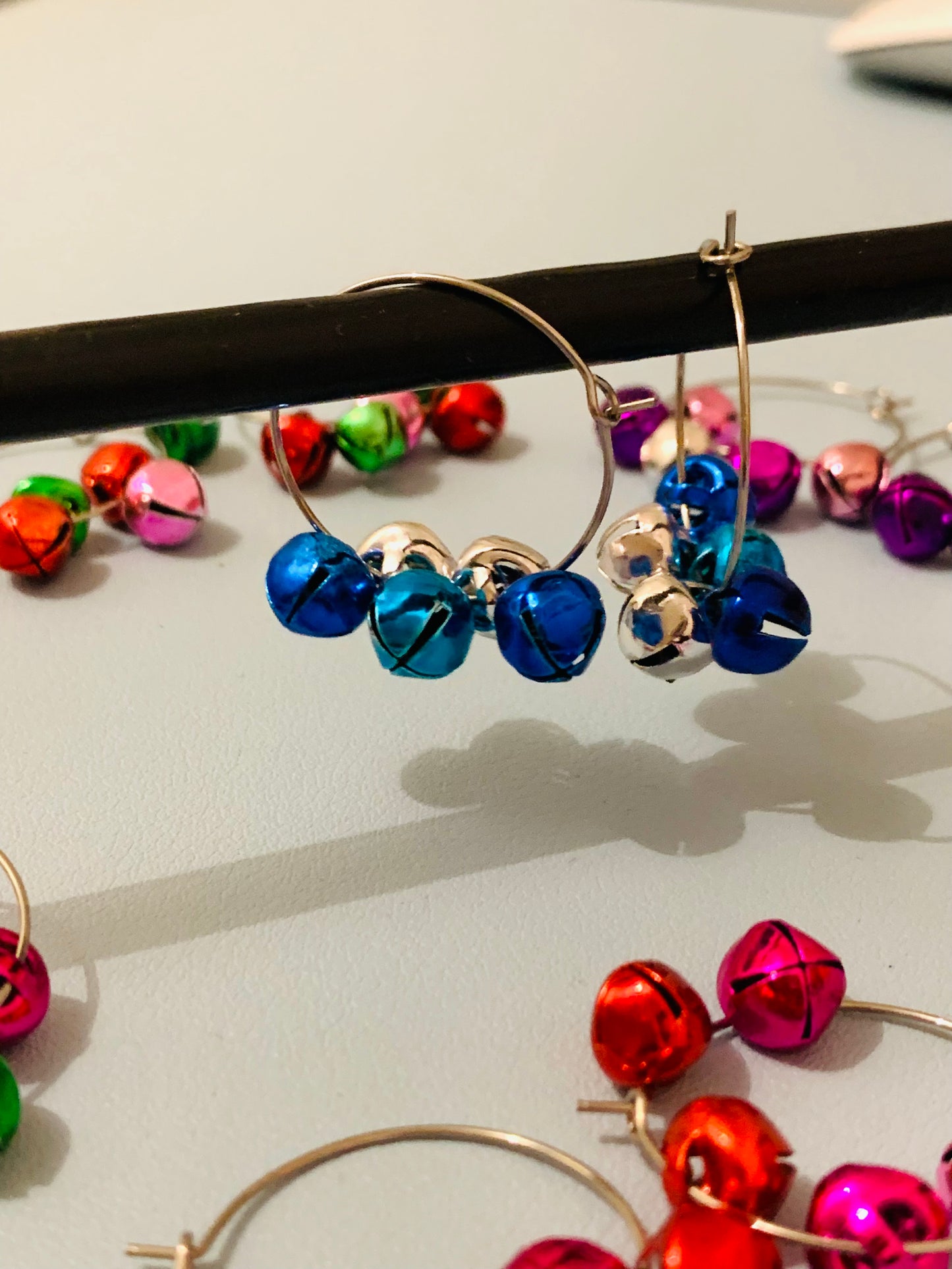 Jingle Bell hoop earrings (medium)