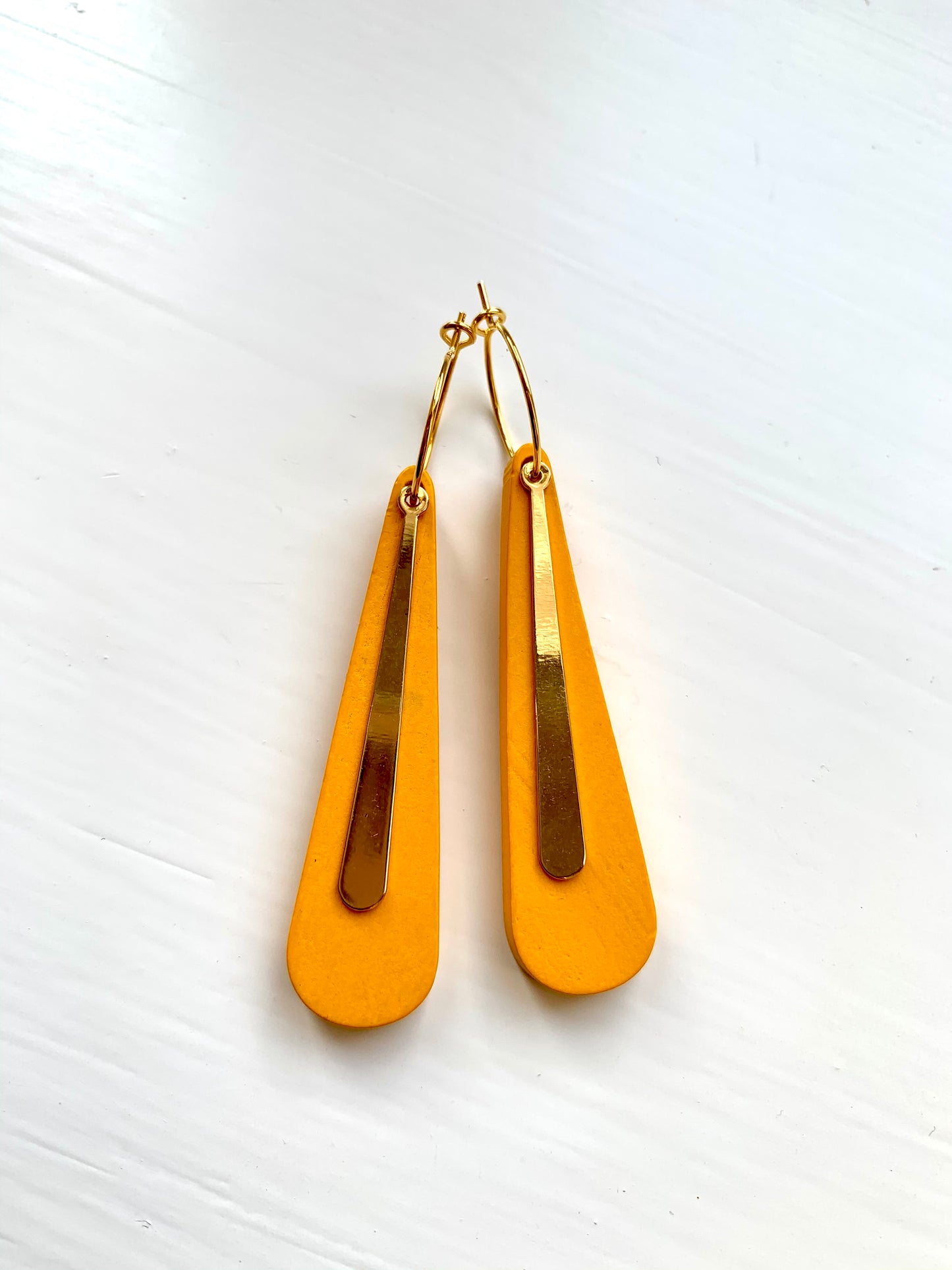 'Aurora' - colour block wood earrings