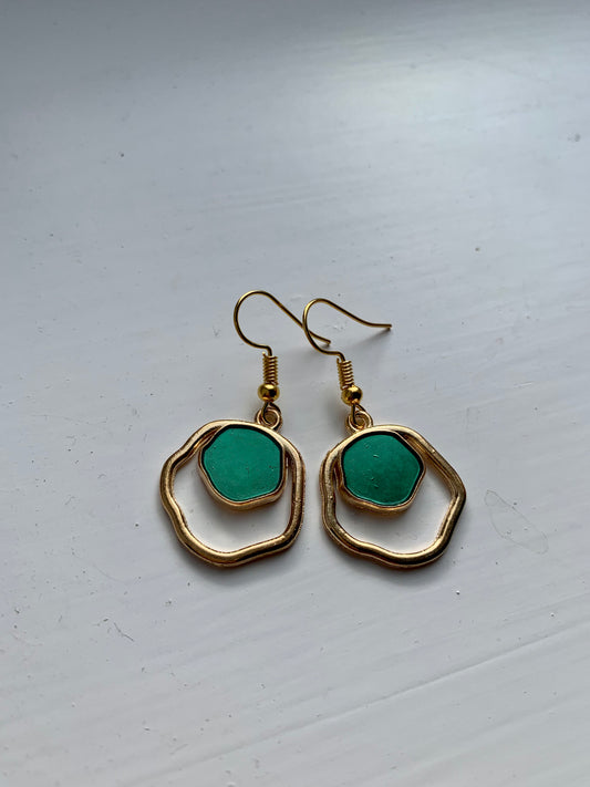 'Jelly & Gold' - gold & stone earrings